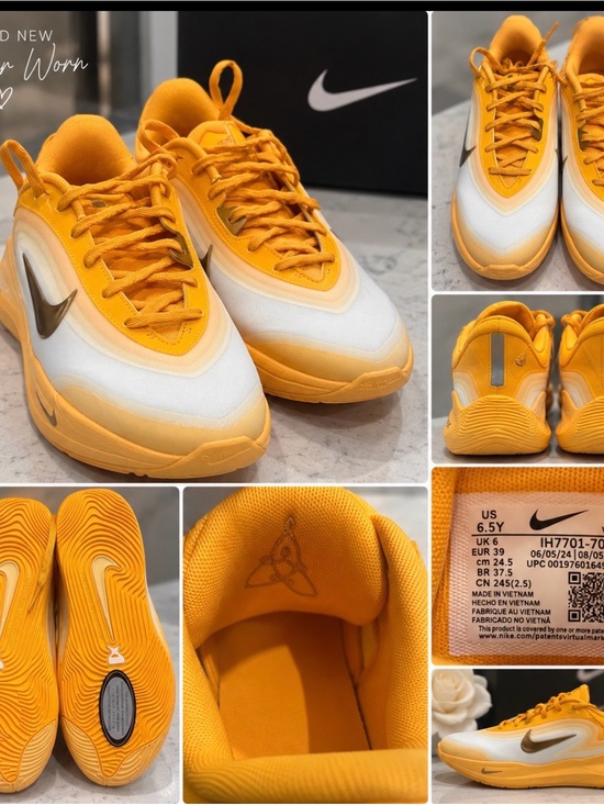 Nike Other - Nike A’One “Sunshine” A’ja Wilson 💛 Nike Kids Yellow and White Athletic Sneaker